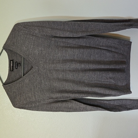 Express Other - Express Gray V Neck Merino Wool Sweater Size XS
